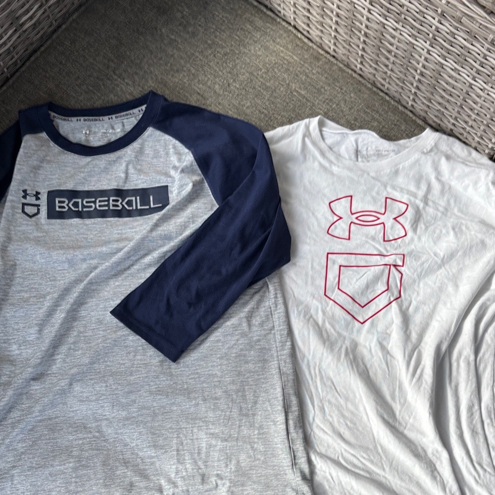 Under Armour youth xl Kids Baseball Shirt Set - Navy White